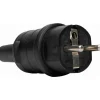 Schutzkontakt-Stecker Gummi schwarz 250 V 16 A, mit Knickschutz
