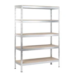 Schwerlast-Steckregal 180 x 130 x 45 cm, 5 Böden, verzinkt, Tragkraft 750 kg