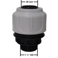 Schwimmbadschlauch-Anschlussstück Kunststoff 38 mm