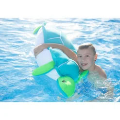 Schwimmtier 'Buddy Schildkröte' blau Textil 82 x 100 x 15 cm