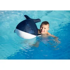 Schwimmtier 'Buddy Wal' blau Textil 50 x 104 x 38 cm