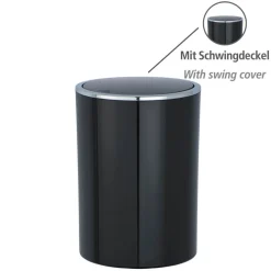 Schwingdeckeleimer 'Inca' schwarz Ø 18,5 x 25,5 cm 5 l
