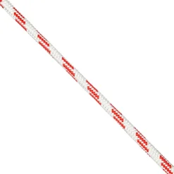 Seil Polyester geflochten weiß/rot Meterware 10 mm