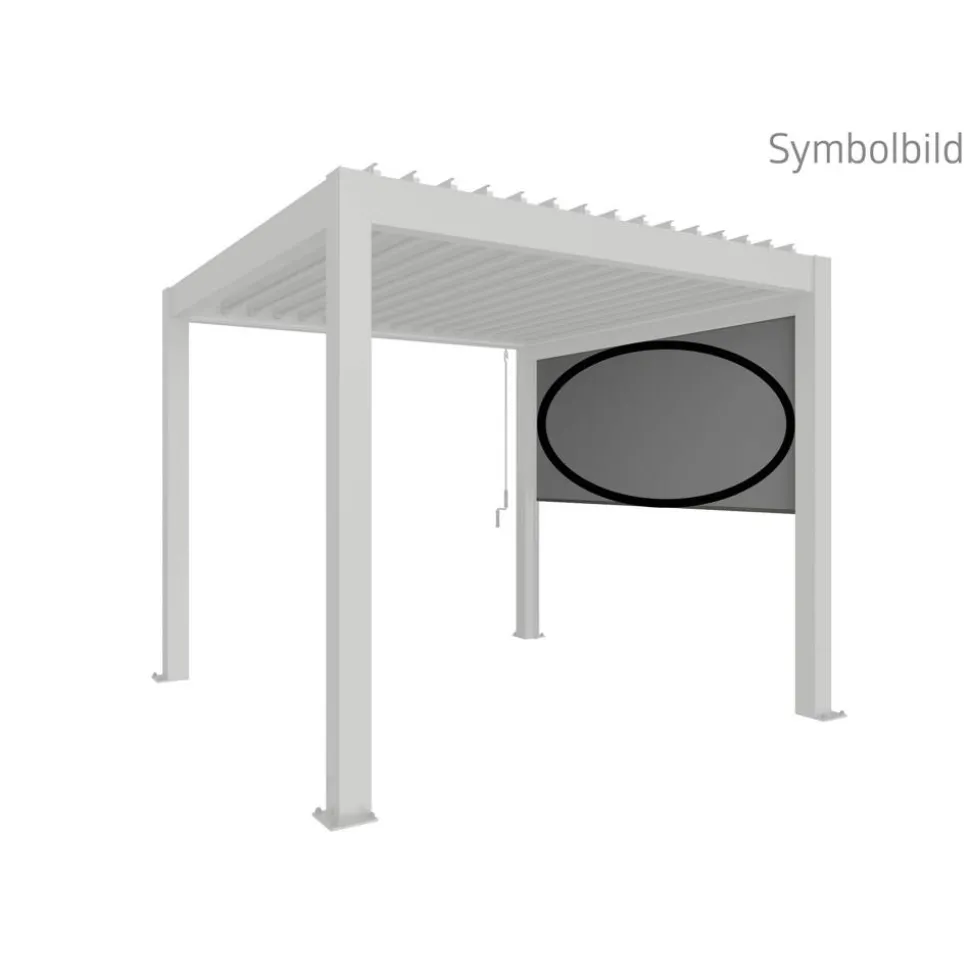 Seitenmarkise für Pergola quarzgrau 327 x 235 cm