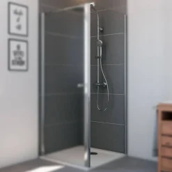 Seitenwand 'Elana 6' für Dreh- und Pendeltür teilgerahmt, Klarglas silber matt 90 x 200 cm