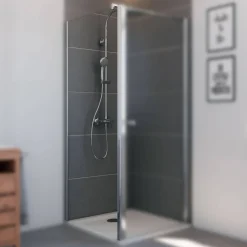 Seitenwand 'Elana 6' für Dreh- und Pendeltür teilgerahmt, Klarglas silber matt 90 x 200 cm