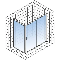Seitenwand für Schiebetür 'Kristall/Trend' ohne unteres Profil, mit Softclose-Funktion