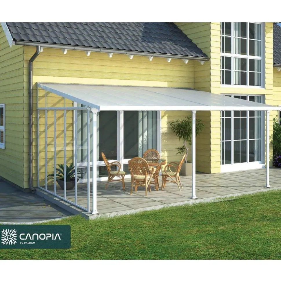Seitenwand für Terrassenüberdachung anthrazit 319 cm Acryl klar