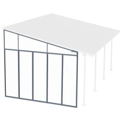 Seitenwand für Terrassenüberdachung weiß 257 cm Acryl klar