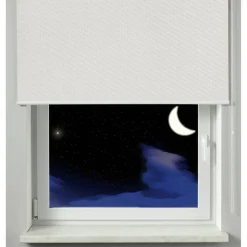 Seitenzug-Rollo 'Thermo energiesparend' Streifen weiß 52 x 180 cm