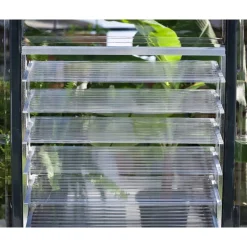 Seitliches Lamellenfenster für Gewächshaus silber 61 x 64 cm Polycarbonat