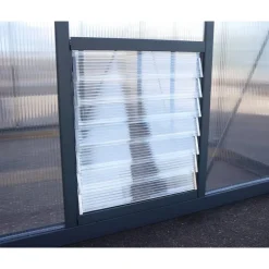 Seitliches Lamellenfenster für Gewächshaus silber 61 x 64 cm Polycarbonat