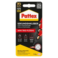 Sekundenkleber 'Flüssig Mini Trio' transparent 3 x 1 g