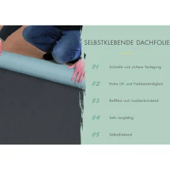 Selbstklebende Dachfolie anthrazit 5 qm
