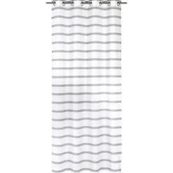 Ösenschal 'Ida' grau/weiß 140 x 255 cm