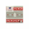 Servietten 'Sweden' grau/rot/weiß 24 x 24 cm 20 Stück