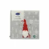 Servietten 'Tomte Med Luva' grau/weiß/rot 24 x 24 cm 20 Stück