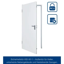 Sicherheits-Nebeneingangstür 'KSI 40' weiß 87,5 x 200 cm, rechts