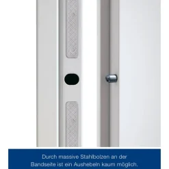 Sicherheits-Nebeneingangstür 'KSI 40' weiß 87,5 x 200 cm, rechts