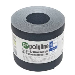 Sichtschutzstreifen 'polyline' anthrazit 19 x 2600 cm Dreierpack