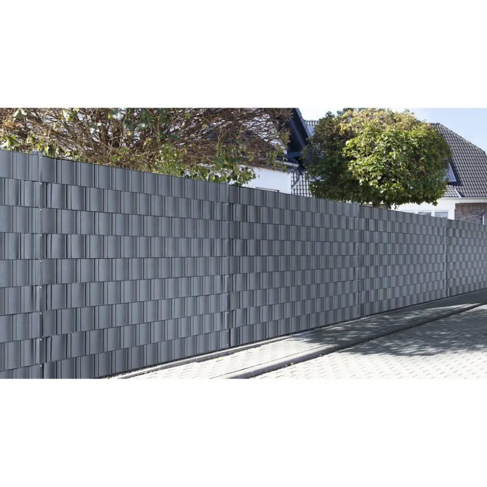 Sichtschutzstreifen 'polyline' anthrazit 19 x 2600 cm Dreierpack