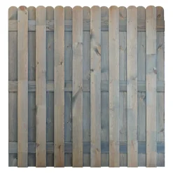 Sichtschutzzaun 'Bohlenzaun' 180 x 180 cm Kiefer grau
