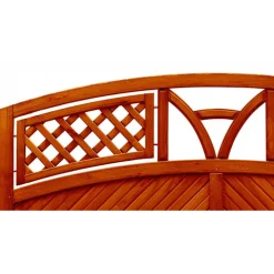 Sichtschutzzaun 'Toulon' mit Bogen 180 x 180/195 cm teak