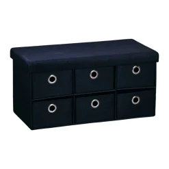 Sitzbank mit Aufbewahrungsboxen schwarz 76 x 38 x 38 cm
