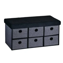 Sitzbank mit Aufbewahrungsboxen grau 76 x 38 x 38 cm