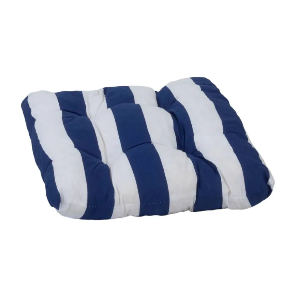 Sitzkissen blau/weiß 38 x 38 x 8 cm