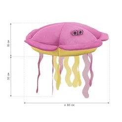 Sitzsack und Schwimmtier 'Qualle' pink 80 x 18 x 80 cm