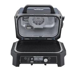 Smoker- und Holzkohlegrill blau, schwarz 57 x 41 x 51 cm