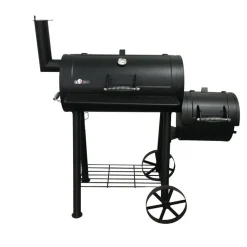 Smoker- und Holzkohlegrill 'Edmonton' schwarz 121 x 124 x 66 cm