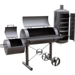 Smoker- und Holzkohlegrill 'Kiona' schwarz 211 x 173 x 70 cm
