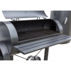 Smoker- und Holzkohlegrill 'Kiona' schwarz 211 x 173 x 70 cm