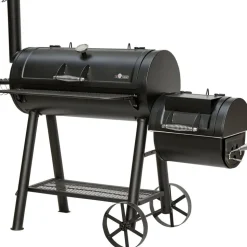 Smoker- und Holzkohlegrill 'Buffalo' schwarz 155 x 132 x 78 cm