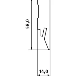Sockelleiste 'L201' weiß 2400 x 58 x 14 mm