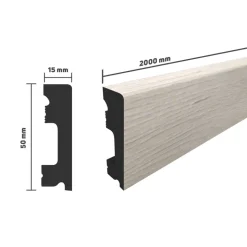 Sockelleiste Polareiche weiß 2000 x 50 x 15 mm