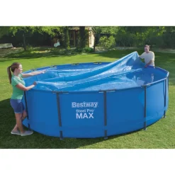 Solarabdeckplane 'Flowclear' blau Ø 462 cm