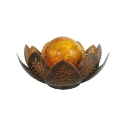 Solar-Dekoleuchte Lotusblüte bronze/gold Ø 24 x 11,5 cm