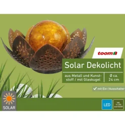 Solar-Dekoleuchte Lotusblüte bronze/gold Ø 24 x 11,5 cm