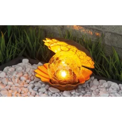 Solar-Dekolicht 'Muschel' golden 15 x 16 cm