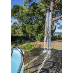 Solardusche 'Luxe' silbern 38 Liter, 20 x 11 x 215 cm