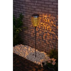 Solarfackel silbern/gold Ø 12,5 x 75,5 cm