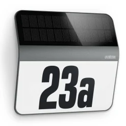 Solar-LED-Hausnummernleuchte 'XSolar LH-N' anthrazit 24,2 x 22,7 cm