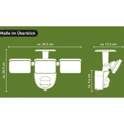 Solar-LED-Wandstrahler 'Houston' mit Bewegungsmelder schwarz 35,3 x 20,3 cm