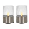 Solar-Teelichter-Set silber Ø 7 cm 2 Stk.