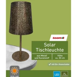 Solar-Tischleuchte bronze Ø 13,1 x 30 cm