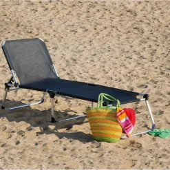 Sonnenliege 'Alu-XXL' klappbar schwarz 69 x 38 x 201 cm