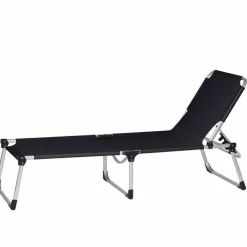 Sonnenliege 'Alu-XXL' klappbar schwarz 69 x 38 x 201 cm